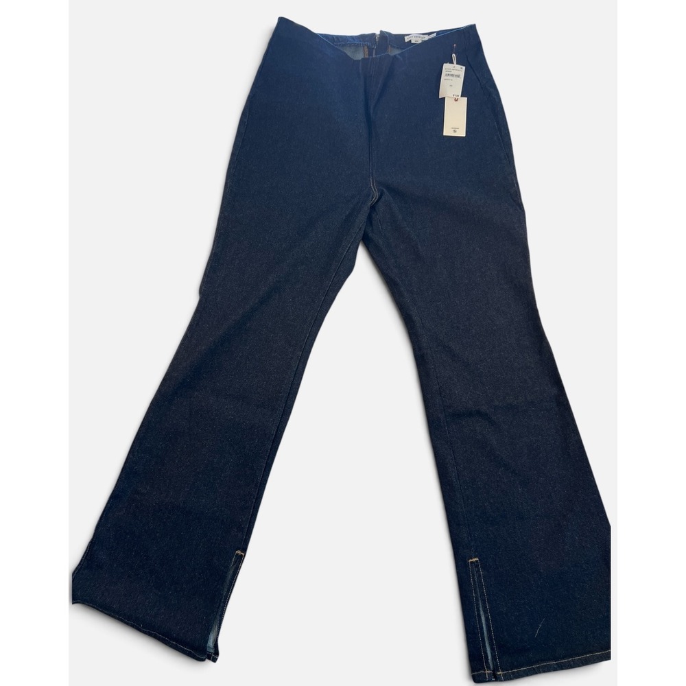 Good American Pull On Pant Indigo Denim Flare Side Slit GFD030 Plus Size 3XL NEW